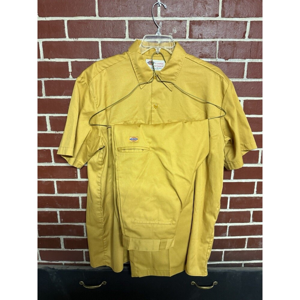 Dickies Men’s Mustard Gold Work Uniform Set XL Shirt 36x32 Pants